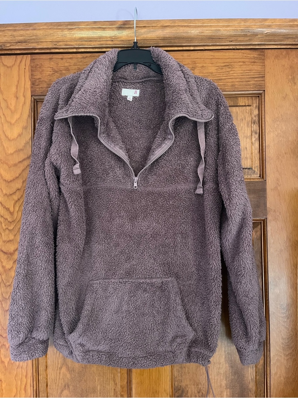 SO Women's Plush Quarter-Zip Sherpa Pullover - Mauve